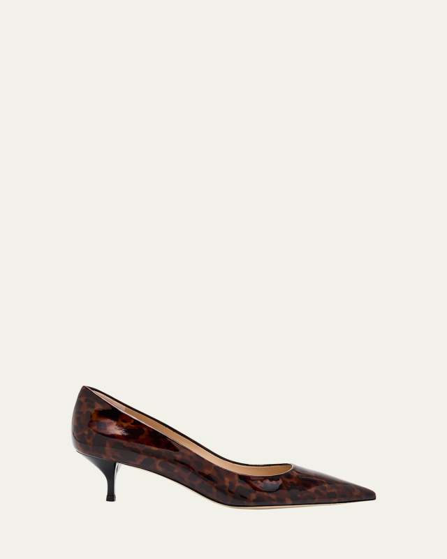 Stuart Power Tortoise Leather Pumps